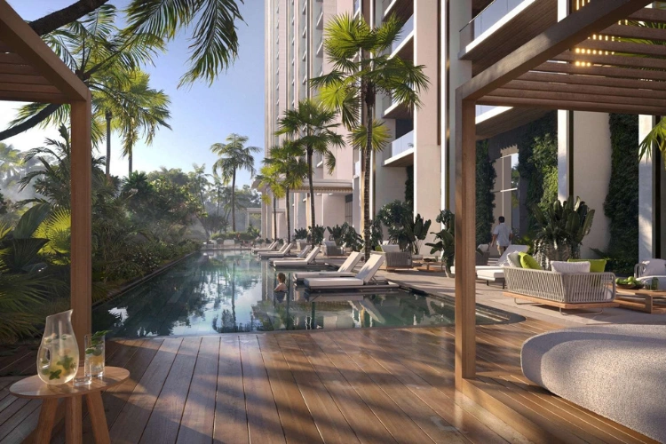 Luxury Outdoor Pool Lounge Area