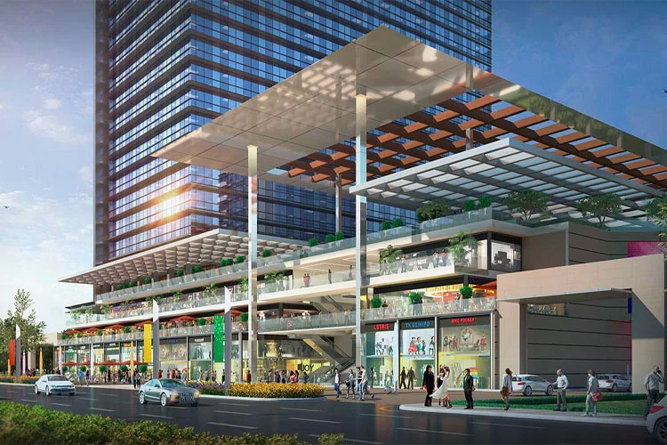 Broadway Complex Multi-level Exterior at Night