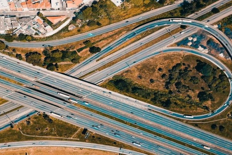 Highway Interchange Aerial View