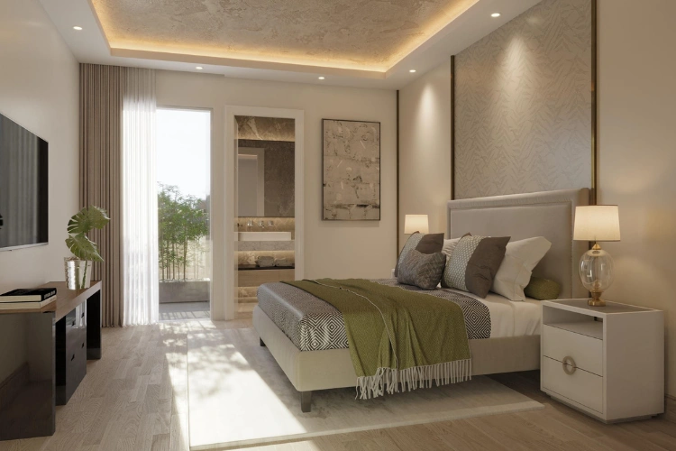 Interior Bedroom with Modern Furnishings