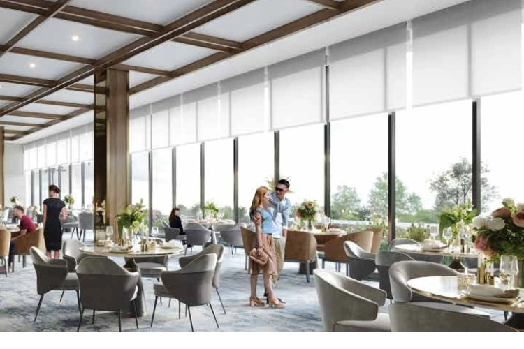 Restaurant with large windows