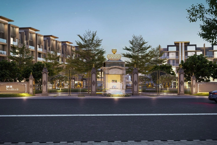 Residential Complex Entrance with Decorative Gate