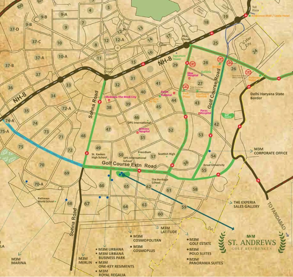 M3M St. Andrews Location